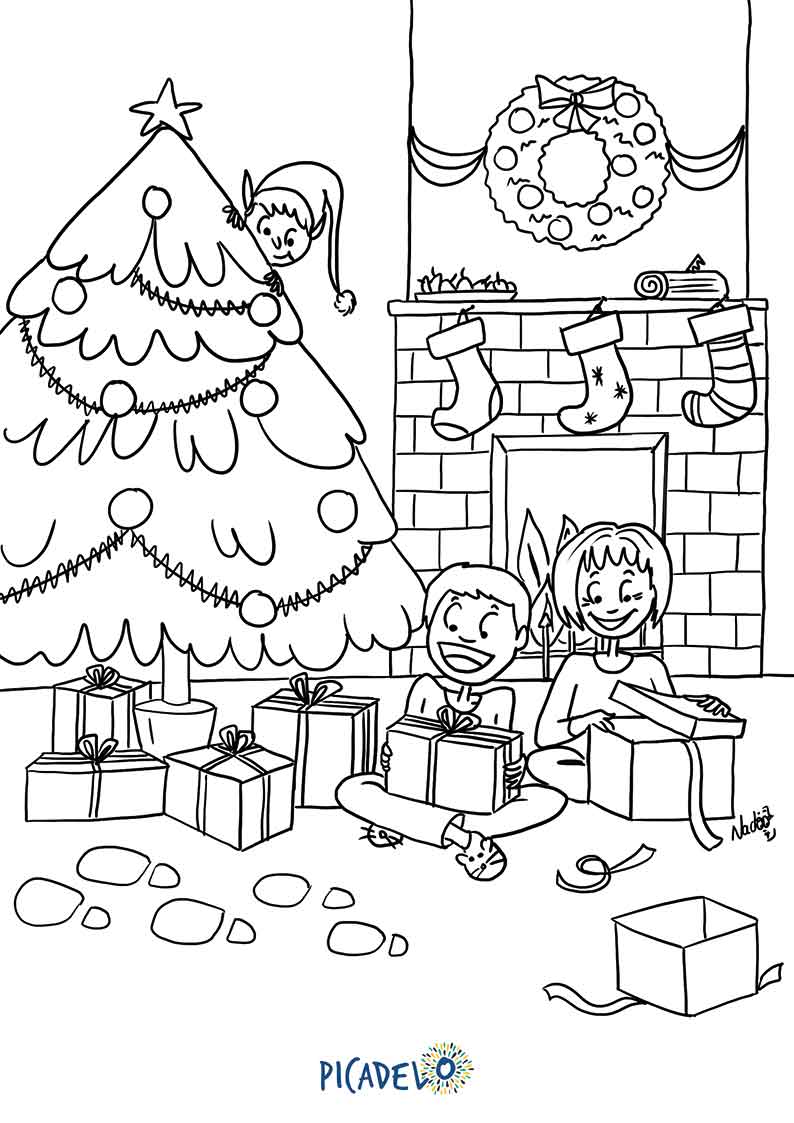 Coloriage de Noël 2  Picadelo